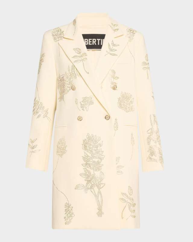 Elizabeth St Garden Embellished Double-Breasted Wool Coat